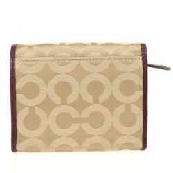 Pre Owned Coach Madison Op Art Sateen Small Wallet