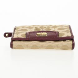 Pre Owned Coach Madison Op Art Sateen Small Wallet