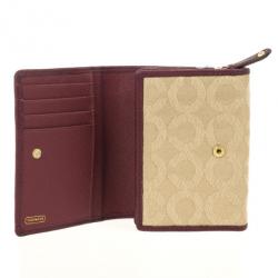 Pre Owned Coach Madison Op Art Sateen Small Wallet