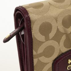 Pre Owned Coach Madison Op Art Sateen Small Wallet