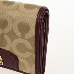 Pre Owned Coach Madison Op Art Sateen Small Wallet
