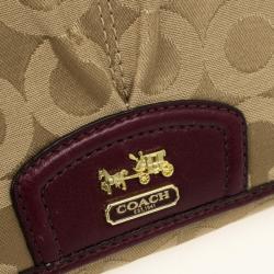 Pre Owned Coach Madison Op Art Sateen Small Wallet