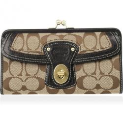 Pre Owned Coach Signature Turnlock Wallet