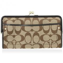 Pre Owned Coach Signature Turnlock Wallet