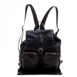 Coach Black Leather Backpack