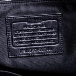 Coach Black Monogram Leather Slim Laptop Bag