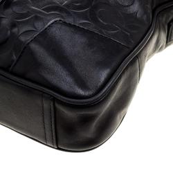 Coach Black Monogram Leather Slim Laptop Bag