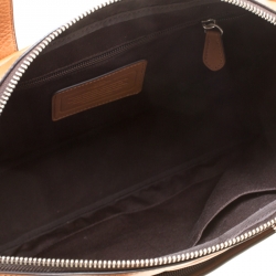 Coach Brown Leather Single Zip Top Briefcase