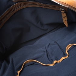 Pre Owned Cole Haan Light Brown Leather Laptop Briefcase Bag