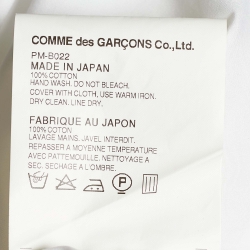 Comme des Garcons White Poplin Distressed Sleeve Shirt S