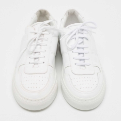 Common Projects White Leather Achilles Low Top Sneakers Size 42