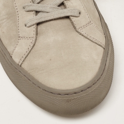 Pre Owned Common Projects Grey Nubuck Leather Achilles Sneakers Size 41