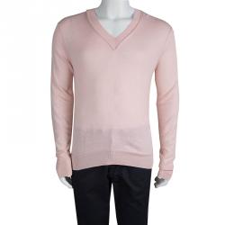 Pre Owned D&G Pink Cashmere V-Neck Sweater L