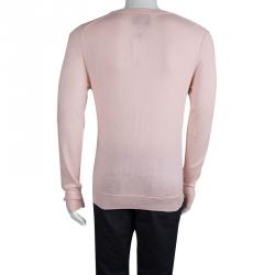 Pre Owned D&G Pink Cashmere V-Neck Sweater L