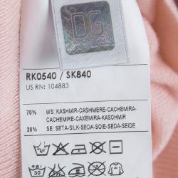 Pre Owned D&G Pink Cashmere V-Neck Sweater L