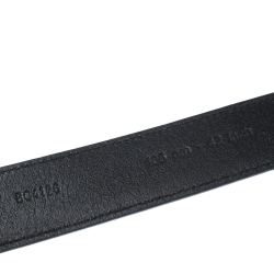 Pre Owned D&G Black Leather Logo Buckle Belt 105CM