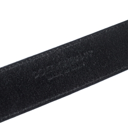 Pre Owned D&G Black Leather Logo Buckle Belt 105CM