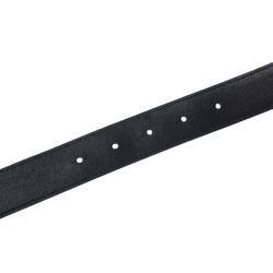 Pre Owned D&G Black Leather Logo Buckle Belt 105CM