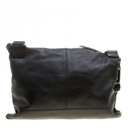 Pre Owned D&G Black Pebbled Leather Messenger Bag