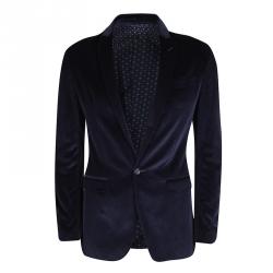 Pre Owned D&G Blue Velvet Tailored Blazer S