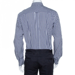 D&G Bicolor Gingham Check Cotton Slim Fit Shirt XL