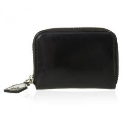 D and G Black Patent Compact Zippy Wallet