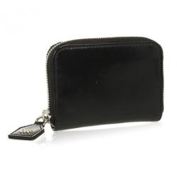 D and G Black Patent Compact Zippy Wallet