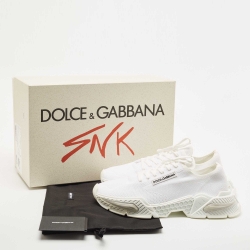 Dolce & Gabbana White Fabric Airmaster Low Top Sneakers Size 45
