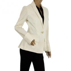 Pre Owned Diane Von Furstenberg Offwhite Bianca Jacket S