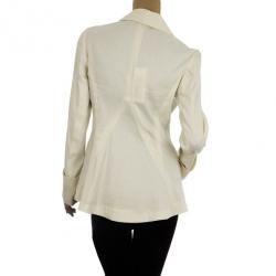 Pre Owned Diane Von Furstenberg Offwhite Bianca Jacket S