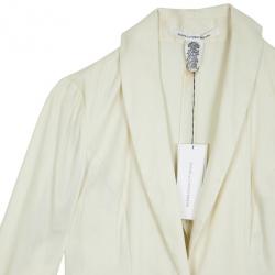 Pre Owned Diane Von Furstenberg Offwhite Bianca Jacket S