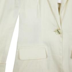 Pre Owned Diane Von Furstenberg Offwhite Bianca Jacket S