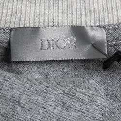 Pre Owned Dior Homme Grey Atelier Embroidered Striped Wool Crew Neck T-Shirt M