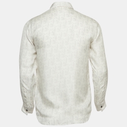 Pre Owned Dior Homme Grey Oblique Silk Shirt XS