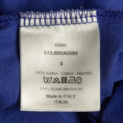 Pre Owned Dior Homme Blue CD Embroidered Jersey T-Shirt S