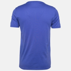 Pre Owned Dior Homme Blue CD Embroidered Jersey T-Shirt S