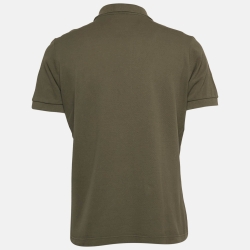Pre Owned Dior Homme Olive Green Cotton Pique Polo T-Shirt M