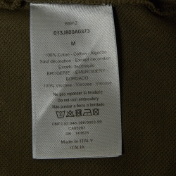 Pre Owned Dior Homme Olive Green Cotton Pique Polo T-Shirt M