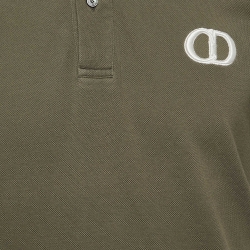 Pre Owned Dior Homme Olive Green Cotton Pique Polo T-Shirt M