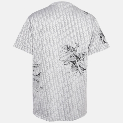 Pre Owned Dior Homme X Daniel Arsham Grey Eroded Oblique Jersey T-Shirt L