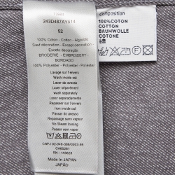 Pre Owned Dior Homme Grey Embroidered Denim Buttoned Front Jacket XL