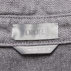 Pre Owned Dior Homme Grey Embroidered Denim Buttoned Front Jacket XL