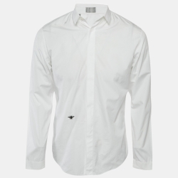 Dior Homme White Cotton Long Sleeve Shirt M
