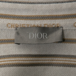 Pre Owned Dior Homme Light Grey Logo Striped Knit Button Front Shirt S