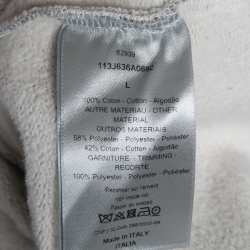 Pre Owned Dior Homme Grey Cotton Logo Embroidered Hooded Sweatshirt L