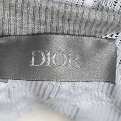Pre Owned Dior Homme Grey Cotton Logo Embroidered Hooded Sweatshirt L