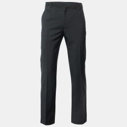 Black Wool Drop 10 Tailored Trousers