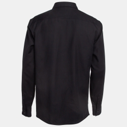 Pre Owned Dior Homme Black Applique Cotton Pocket Detail Shirt L