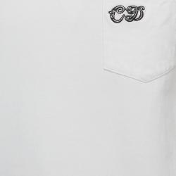 Dior Homme White CD Embroidered Cotton T-Shirt S