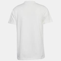 Dior Homme White CD Embroidered Cotton T-Shirt S